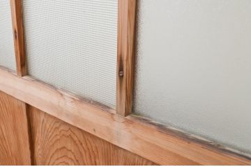 アンティーク建具　大正ロマン　和の空間を演出するガラス戸3枚セット(引き戸)(R-067294)