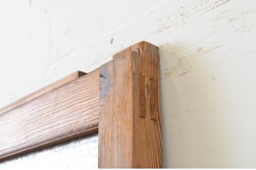 アンティーク建具　大正ロマン　懐かしい雰囲気を感じさせるガラス戸1枚(引き戸)(R-067296)