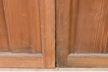 アンティーク建具　大正ロマン　懐かしい雰囲気を感じさせるガラス戸2枚セット(引き戸)(R-067297)