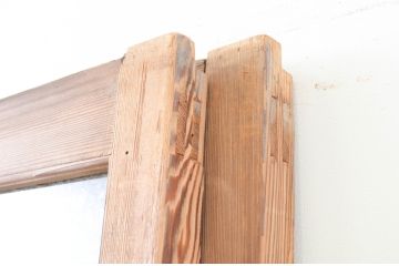 アンティーク建具　大正ロマン　懐かしい雰囲気を感じさせるガラス戸2枚セット(引き戸)(R-067297)