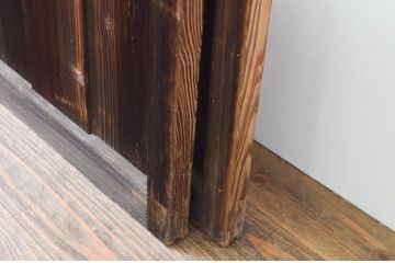 アンティーク建具　大正ロマン　懐かしい雰囲気を感じさせるガラス戸2枚セット(引き戸)(R-067297)