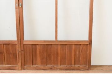 アンティーク建具　大正ロマン　懐かしい雰囲気を感じさせるガラス戸2枚セット(引き戸)(R-067298)