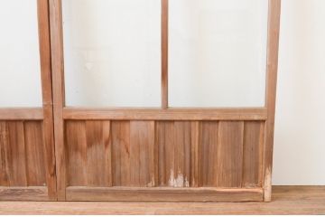 アンティーク建具　大正ロマン　懐かしい雰囲気を感じさせるガラス戸2枚セット(引き戸)(R-067298)