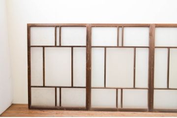 アンティーク建具　大正ロマン　ノスタルジックな雰囲気を醸し出すガラス窓4枚セット(引き戸、ガラス戸)(R-067301)