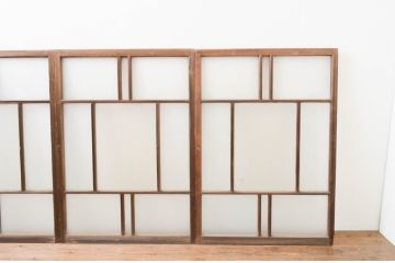 アンティーク建具　大正ロマン　ノスタルジックな雰囲気を醸し出すガラス窓4枚セット(引き戸、ガラス戸)(R-067301)