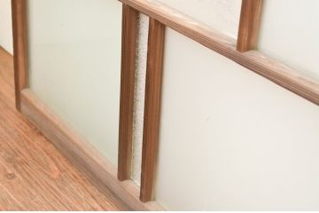 アンティーク建具　大正ロマン　ノスタルジックな雰囲気を醸し出すガラス窓4枚セット(引き戸、ガラス戸)(R-067302)