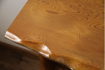 中古　美品　屋久杉材　日本伝統木芸作家・熊谷 勲作　生命力溢れる圧倒的な迫力が魅力の飾り棚(茶棚、違い棚、キャビネット)(R-067316)