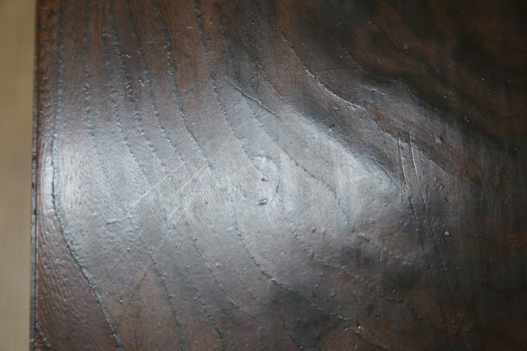 和製アンティーク　上手物　蟻組み(アリ組み、あり組み)　三方欅(ケヤキ)材　漆塗り　引き出し10杯付き!!くっきりした杢目が魅力の小引き出し　(R-067318)