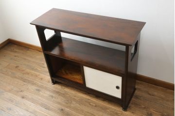 和製ビンテージ　松本民芸家具　#221型(II)　上質な和の空間を演出するクズ布茶棚(茶タンス、飾り棚、収納棚、戸棚、サイドボード、ヴィンテージ)(定価約37万円)(R-067321)