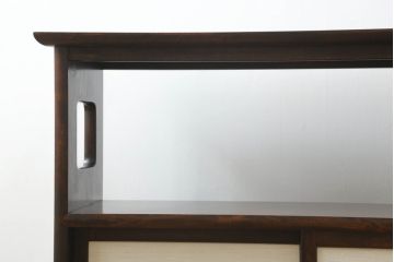和製ビンテージ　松本民芸家具　#221型(II)　上質な和の空間を演出するクズ布茶棚(茶タンス、飾り棚、収納棚、戸棚、サイドボード、ヴィンテージ)(定価約37万円)(R-067321)