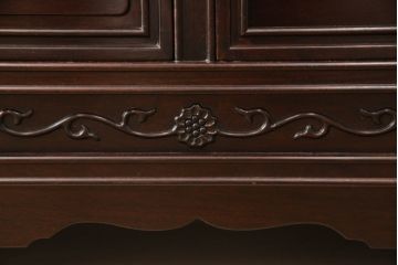 和製ビンテージ　花梨(カリン)材　華やかな意匠が存在感を放つサイドボード(収納棚、戸棚、サイドキャビネット、飾り棚、ヴィンテージ)(定価約120万円)(R-067325)