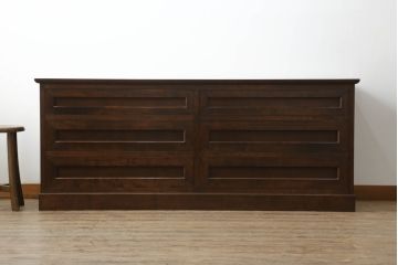 中古　美品　松本民芸家具　高山デザイン　落ち着きのある色味が素敵なローチェスト(ローボード、引き出し、テレビ台、テレビボード)(R-067328)