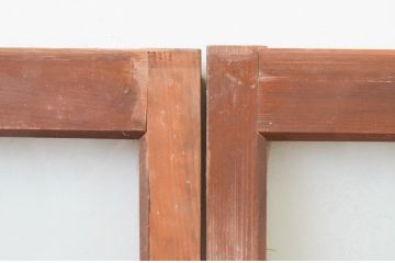アンティーク建具　大正ロマンの雰囲気漂うガラス窓2枚セット(引き戸、ガラス戸)(R-067329)