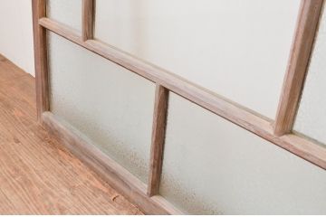 アンティーク建具　大正ロマンの雰囲気漂うガラス窓2枚セット(引き戸、ガラス戸)(R-067329)