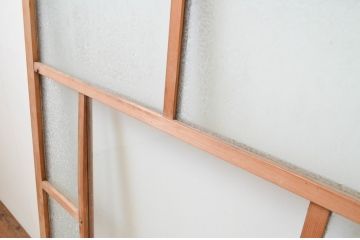 アンティーク建具　大正ロマンの雰囲気漂うガラス窓2枚セット(引き戸、ガラス戸)(R-067329)