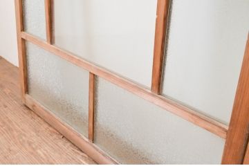 アンティーク建具　大正ロマンの雰囲気漂うガラス窓2枚セット(引き戸、ガラス戸)(R-067329)