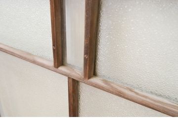 アンティーク建具　大正ロマンの雰囲気漂うガラス窓2枚セット(引き戸、ガラス戸)(R-067331)