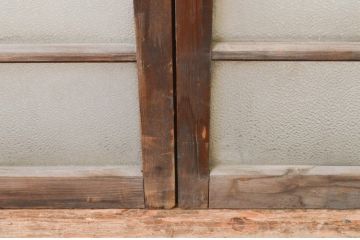 アンティーク建具　大正ロマンの雰囲気漂うガラス窓2枚セット(引き戸、ガラス戸)(R-067331)