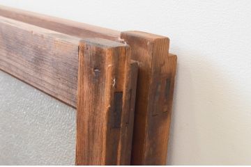 アンティーク建具　大正ロマンの雰囲気漂うガラス窓2枚セット(引き戸、ガラス戸)(R-067331)