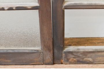 アンティーク建具　大正ロマンの雰囲気漂うガラス窓2枚セット(引き戸、ガラス戸)(R-067332)