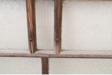 アンティーク建具　大正ロマンの雰囲気漂うガラス窓2枚セット(引き戸、ガラス戸)(R-067332)