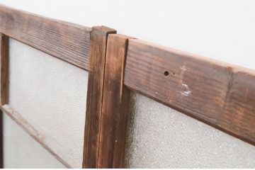アンティーク建具　大正ロマンの雰囲気漂うガラス窓2枚セット(引き戸、ガラス戸)(R-067332)