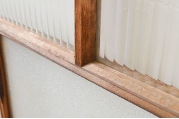 アンティーク建具　大正ロマンの雰囲気漂うガラス窓2枚セット(引き戸、ガラス戸)(R-067333)