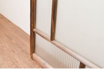 アンティーク建具　大正ロマンの雰囲気漂うガラス窓2枚セット(引き戸、ガラス戸)(R-067333)