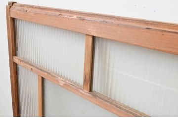 アンティーク建具　大正ロマンの雰囲気漂うガラス窓2枚セット(引き戸、ガラス戸)(R-067333)