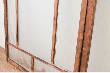 アンティーク建具　大正ロマンの雰囲気漂うガラス窓2枚セット(引き戸、ガラス戸)(R-067333)
