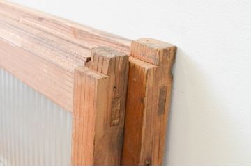 アンティーク建具　大正ロマンの雰囲気漂うガラス窓2枚セット(引き戸、ガラス戸)(R-067333)