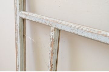 アンティーク建具　ペイント仕上げ限定　大正ロマンの雰囲気漂うガラス窓1枚(引き戸、ガラス戸)(R-067334)