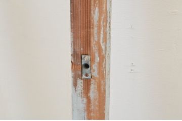 アンティーク建具　ペイント仕上げ限定　大正ロマンの雰囲気漂うガラス窓1枚(引き戸、ガラス戸)(R-067334)