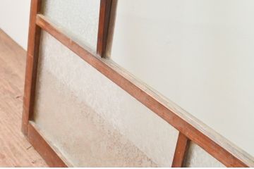 アンティーク建具　大正ロマンの雰囲気漂うガラス窓1枚(引き戸、ガラス戸)(R-067335)