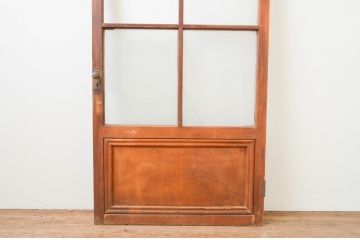 アンティーク建具　レトロな雰囲気を醸し出すガラス扉1枚(木製扉、ドア)(R-067336)