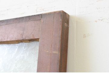 アンティーク建具　レトロな雰囲気を醸し出すガラス扉1枚(木製扉、ドア)(R-067336)