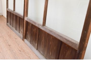 アンティーク建具　大正ロマン　和の空間を演出するガラス戸2枚セット(引き戸)(R-067337)