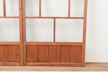 アンティーク建具　大正ロマン　和の空間を演出するガラス戸2枚セット(引き戸)(R-067337)