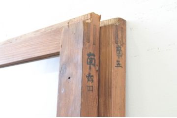 アンティーク建具　大正ロマン　和の空間を演出するガラス戸2枚セット(引き戸)(R-067337)
