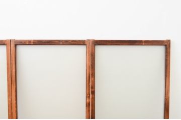 アンティーク建具　プレスガラス入り　インテリアに合わせやすいシンプルなデザインのガラス窓4枚セット(引き戸、ガラス戸)(R-067339)