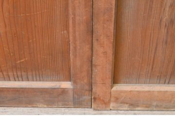 アンティーク建具　和の空間造りにおすすめなガラス戸2枚セット(引き戸、格子戸、マス目、升目)(R-067340)