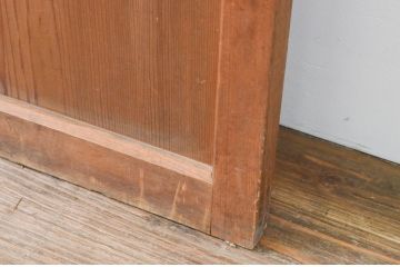 アンティーク建具　和の空間造りにおすすめなガラス戸2枚セット(引き戸、格子戸、マス目、升目)(R-067340)