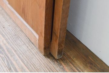 アンティーク建具　和の空間造りにおすすめなガラス戸2枚セット(引き戸、格子戸、マス目、升目)(R-067340)