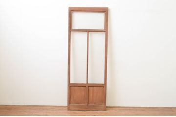 アンティーク建具　レトロなモールガラス入りのガラス戸1枚(引き戸)(R-067342)