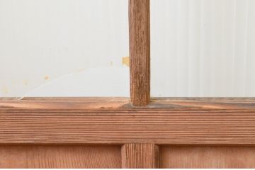 アンティーク建具　レトロなモールガラス入りのガラス戸1枚(引き戸)(R-067342)