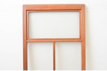 アンティーク建具　レトロなモールガラス入りのガラス戸1枚(引き戸)(R-067342)