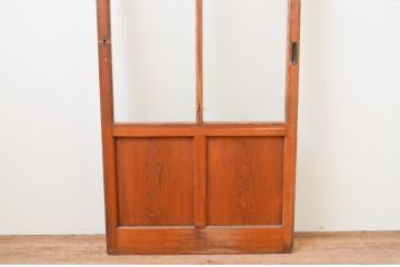 アンティーク建具　レトロなモールガラス入りのガラス戸1枚(引き戸)(R-067342)