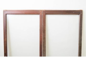 アンティーク建具　ペイント仕上げ限定　大正ロマンの雰囲気漂う店舗用ガラス戸2枚セット(引き戸)(R-067343)