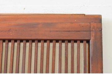 アンティーク建具　和の風情が感じられる裏障子付きの格子戸2枚セット(引き戸、ガラス帯戸、障子戸)(R-067344)