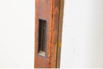 アンティーク建具　和の風情が感じられる裏障子付きの格子戸2枚セット(引き戸、ガラス帯戸、障子戸)(R-067344)